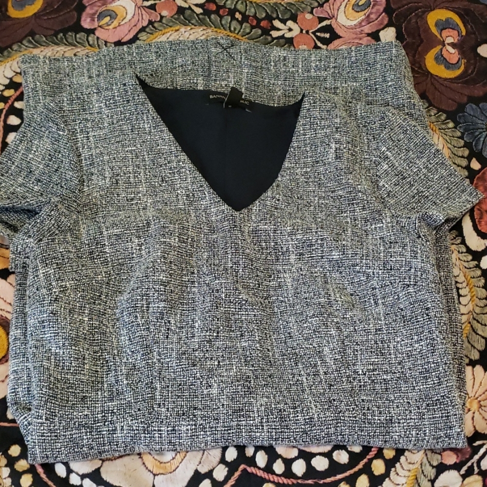 BANANA REPUBLIC BUSINESS CASUAL DRESS- GRAY SHORT SLEEVE